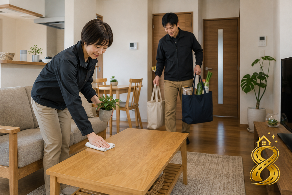 京都で家具移動や軽作業など暮らしのお手伝いをしている様子