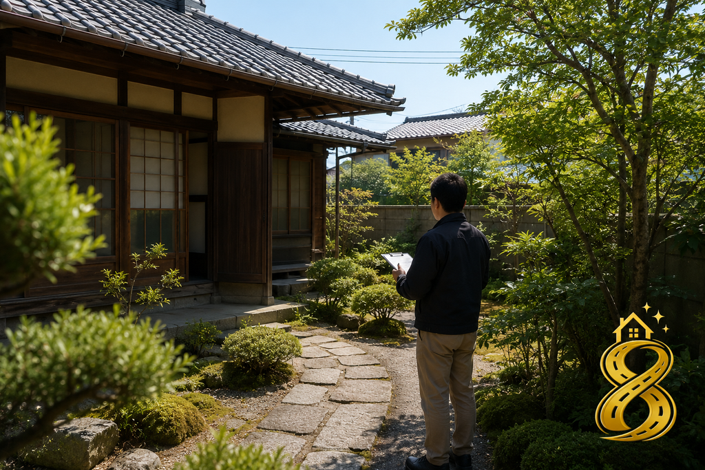 京都の空き家を訪問し建物の状態を確認する見回り管理の様子